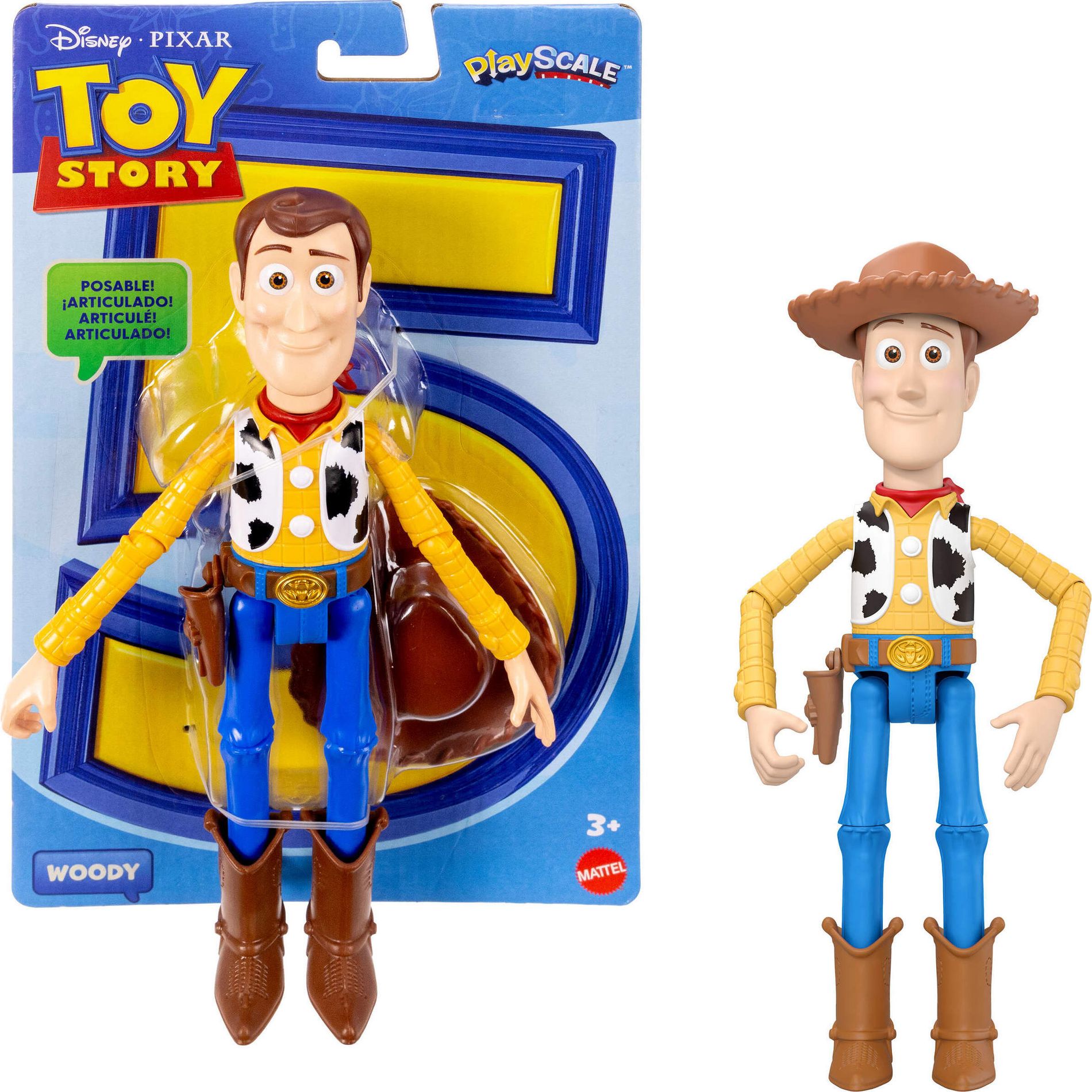 Disney and Pixar Toy Story Woody Action Figure 9.2" Tall Sheriff, 14 Posable Joints, Playscale