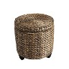happimess Addie Modern Coastal Handwoven Water Hyacinth Storage Ottoman with Lid - 4 of 4