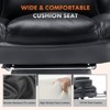 Bestier Executive Office Chair, PU Leather Big and Tall Office Desk Chair with Footrest Lumbar Support, Adjustable Reclining Height, Black - 4 of 4