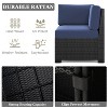 LayinSun 7 Pieces Outdoor Patio Furniture Set with 44" Fire Pit Table Rattan Sectional Sofa Conversation Sets - 3 of 4