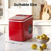 ZAFRO Ice Makers Countertop with Self-Cleaning, 26lbs/24hrs, 9 Cubes Ready in 6 Mins, with 2 Sizes Bullet Ice/Ice Scoop/Basket , Red - 4 of 4
