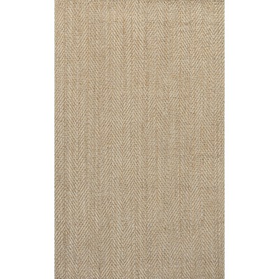 Espina Handwoven Ivory Jute Herringbone 8' x 10' Area Rug