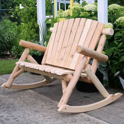 Lakeland Mills Cedar Log Rocking Loveseat