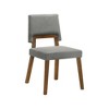 Armen Living,Channell Wood Dining Chair in Walnut Finish with Charcoal Fabric - Set of 2 - 2 of 4