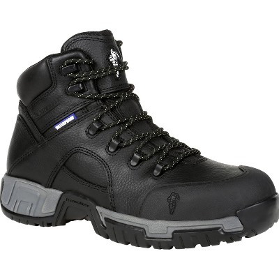 Men's Michelin HydroEdge Steel Toe Puncture-Resistant Waterproof Work Boot, XHY866, Black