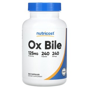 Nutricost Ox Bile , 125 mg , 240 Capsules - 1 of 2