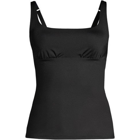 Lands' End Women's Plus Size Chlorine Resistant Square Neck Underwire  Tankini Swimsuit Top Adjustable Straps - 16w - Black : Target