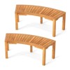Costway 1/2/4 PCS Outdoor Curved Bench with Slatted Seat Wrap Around Tree Bench 2-Person Seating - 2 of 4