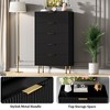 Fluted Wood Dresser 5 Drawers Dresser for Bedroom, Modern Chest of Drawers, Tall Brown Dresser with Gold Handle - 4 of 4