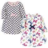 Touched by Nature Baby and Toddler Girl Organic Cotton Long-Sleeve Dresses 2pk, Bright Butterflies