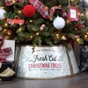 AuldHome Design 23" Galvanized Metal Christmas Tree Collar; Small  for Short Trees and Pencil Trees - 2 of 4
