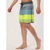INSPIRE CHIC Men's Summer Beach Casual Color Block Striped Drawstring Board Shorts - 2 of 4