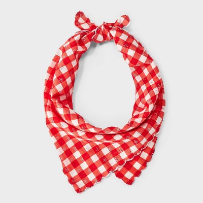 Women's Gingham Pattern Scarf - Universal Thread™ White/Blue/Red