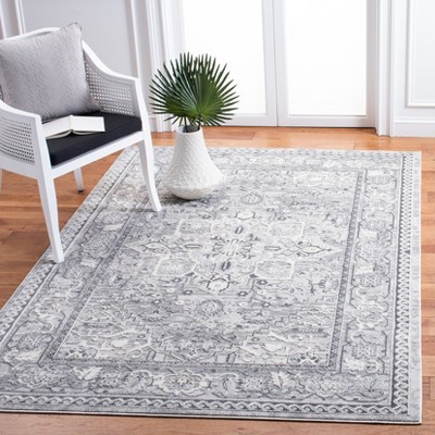 Alhambra 4' x 6' Cream and Grey Synthetic Area Rug