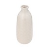Sagebrook Home 12" Ceramic Vase - Contemporary Circle Design Ivory/Beige Vase For Floral Arrangements - Decorative Table Accent for Home or Office - 2 of 4