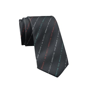 Crazy Dog T-Shirts I'm Silently Correcting Your Grammar Necktie Funny Neckties for Men Nerdy Tie Mens Novelty Neckties - 1 of 4