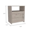 NicBex Nightstand with Drawers or Cabinets,1pc Side Table with Wood Frame,Bedside Table for Bedroom,Living Room,Gray/Brown - 3 of 4