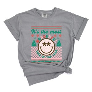 Simply Sage Market S.W.Smiley The Most Wonderful Time Smiley Garment Dyed Tee - 1 of 4