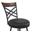 Room & Joy Set of 3 Nettie Upholstered Adjustable Seat Swivel Barstools Black: Faux Leather, Contoured Back, 24-29" Height - image 3 of 4