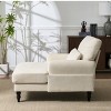 Modern Fabric Upholstered Chaise Lounge Chair,Accent Chair with Cushion and Wood Frame for Living Room,Indoor Lounge Sofa Chair-Koiai - 3 of 4