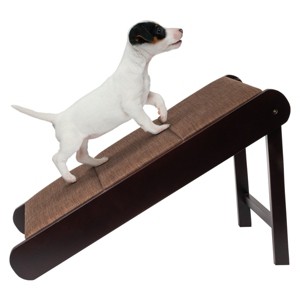 Pet Adobe Folding Nonslip Padded Wood Dog & Puppy Ramp - 18" Height, Brown - 1 of 4