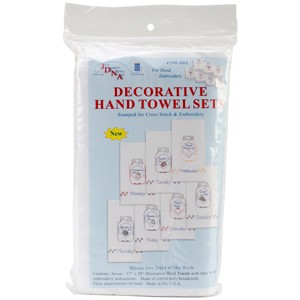 Jack Dempsey Stamped Decorative Hand Towels 15"X30" 7/Pkg-Mason Jars Days Of The Week - 1 of 3