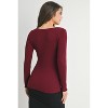 Hello Miz Women's Scoop Neck Long Sleeve Ribbed Maternity Top - 3 of 4