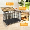 36 Inch Heavy Duty Dog Crate with 3 Doors, Escape-Proof Metal Kennel with Wheels & Removable Tray, Large Dog Cage for Medium & Large Dogs, Black - 4 of 4