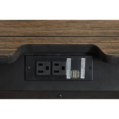 Vintage-Inspired Markenburg 3-Drawer Nightstand with USB Ports, Brown