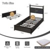 Karl Home Metal Platform Bed Frame with 2-Tier Storage Headboard,  with 4 Storage Drawers, Built in Charging Station and LED - 2 of 4