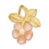 Black Bow Jewelry 14k Yellow and Rose Gold, Two Tone Vined Rose Slide Pendant - 3 of 4