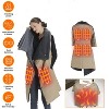 Angel Sar USB Heated Poncho Blanket with Zipper Arm Holes, 6-Zone 3-Temperature Electric Shawl Wrap, Machine Washable 5V/2A Portable Heating - 2 of 4