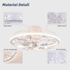 20" Retro Matte Floral Ceiling Fan with 3-Color LED Ring Light, Flush Mount Design and Brushed Gold Accents for Bedroom & Living Room - 3 of 4