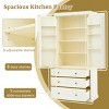 77" Tall Kitchen Storage Cabinet with Farmhouse Style, Adjustable Shelves and 3 Drawers for Dining Room or Entryway Use-Cuddlewood - 2 of 4