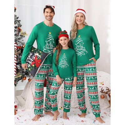 YESFASHION Women's family Christmas Pajamas Sets Couples Cute Funny Christmas Pajamas Outfit for Women