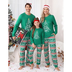 YESFASHION Women's family Christmas Pajamas Sets Couples Cute Funny Christmas Pajamas Outfit for Women - 1 of 4