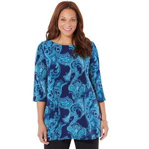 Catherines Women's Plus Size Petite Anywear Tunic - 1 of 4