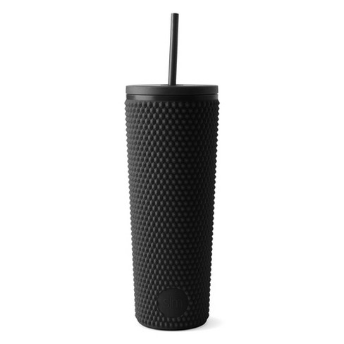 Simple Modern 24oz Classic Plastic Textured Tumbler With Straw 1 Tone -  Black Pebble : Target