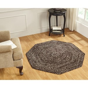 72" x 72" Chenille Tweed Collection Dove & Chesnut Reversible Indoor Area Utility Octagonal Rug - Better Trends - 1 of 4