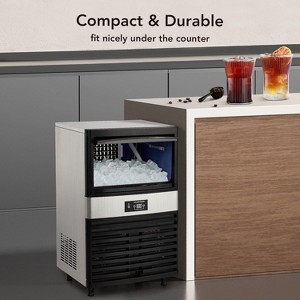 Acekool Commercial Ice Maker - 130Lbs/24H, Stainless Steel Undercounter with 33Lbs Storage, 5x9 Ice Cubes - 1 of 4