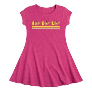 Girls' - Pokémon - Pikachu and Eevee Fit & Flair Cap Sleeve Dress - 1 of 2