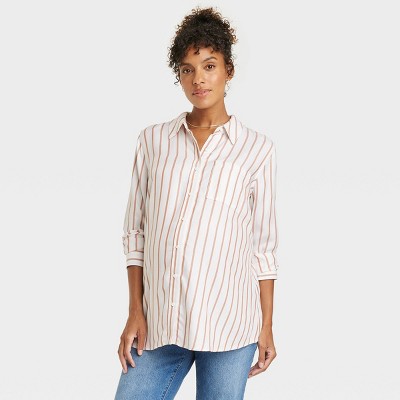 Long Sleeve Satin Button-front Maternity Shirt - Isabel Maternity By Ingrid  & Isabel™ : Target