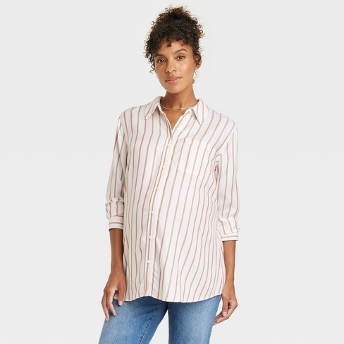 Long Sleeve Casual Woven Maternity Shirt - Isabel Maternity By Ingrid &  Isabel™ : Target