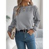 Clearlove Women's Artisan Lace-Knit Balloon Sleeve Sweater Textured Relaxed Silhouette for Layered Comfort - 4 of 4