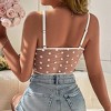 Womens Velvet Dot Mesh Corset Top Bustier Cami Tops - 2 of 4