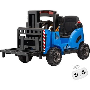 12V Kids Ride On Forklift Truck Toy with Remote Control, Electric Construction Car for Toddlers Kids, Liftable Fork, 2 Speeds, Low-Power Alarm - 1 of 4