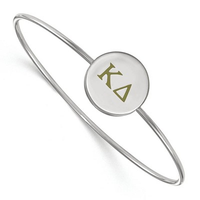 Black Bow Jewelry Sterling Silver Kappa Delta Greek Life Bangle Bracelet 6 Inch