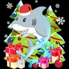 Men's Design By Humans Funny Santa Shark Christmas T-Shirt By thebeardstudio Tank Top - 2 of 4