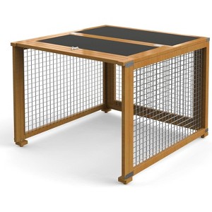 Acekool Outdoor Chicken Coop Extra Run, 32"x32"x24" Extension for Log Cabin, Red Train, White Coach, Weatherproof Roof - 1 of 4