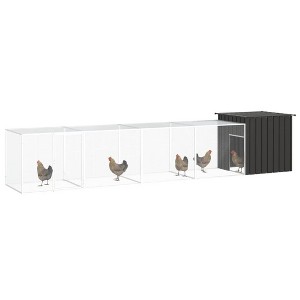 vidaXL Chicken Cage Anthracite Galvanized Steel Large Chicken Cage - 1 of 4